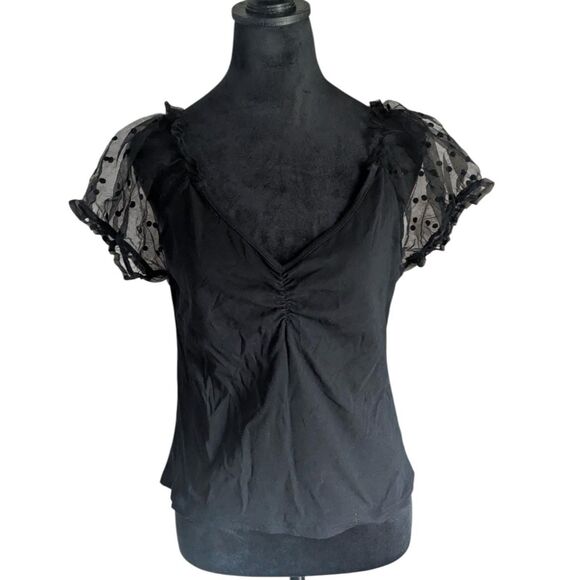 Hell Bunny Black Goth Punk Shirt Size XL - Picture 1 of 4